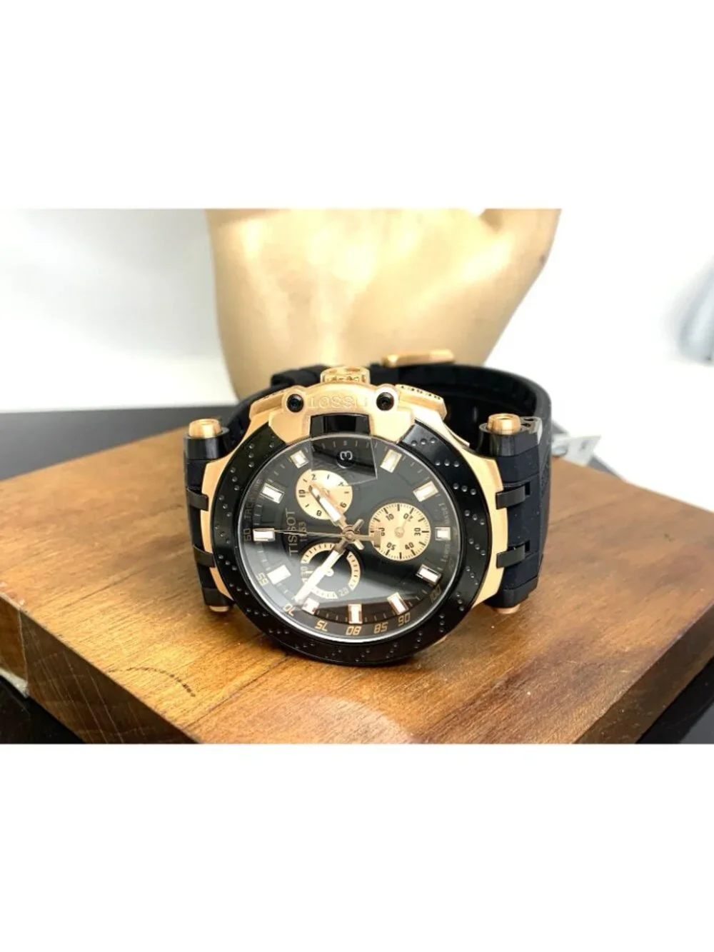 Tissot Mens Watch T-Race Chronograph Swiss Quartz Rose Gold Black T1154173705100